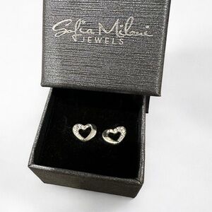 SOFIA MILANI Solid 925 Sterling Silver Earrings - Heart Stud Earrings for Women